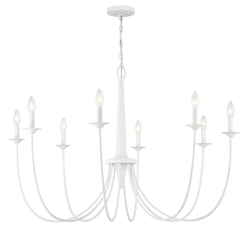 Eight Light Chandelier<br /><span style="color:#4AB0CE;">Entrega: 4-10 dias en USA</span><br /><span style="color:#4AB0CE;font-size:60%;">PREGUNTE POR ENTREGA EN PANAMA</span><br />Collection: Stonecrest<br />Finish: Bisque White