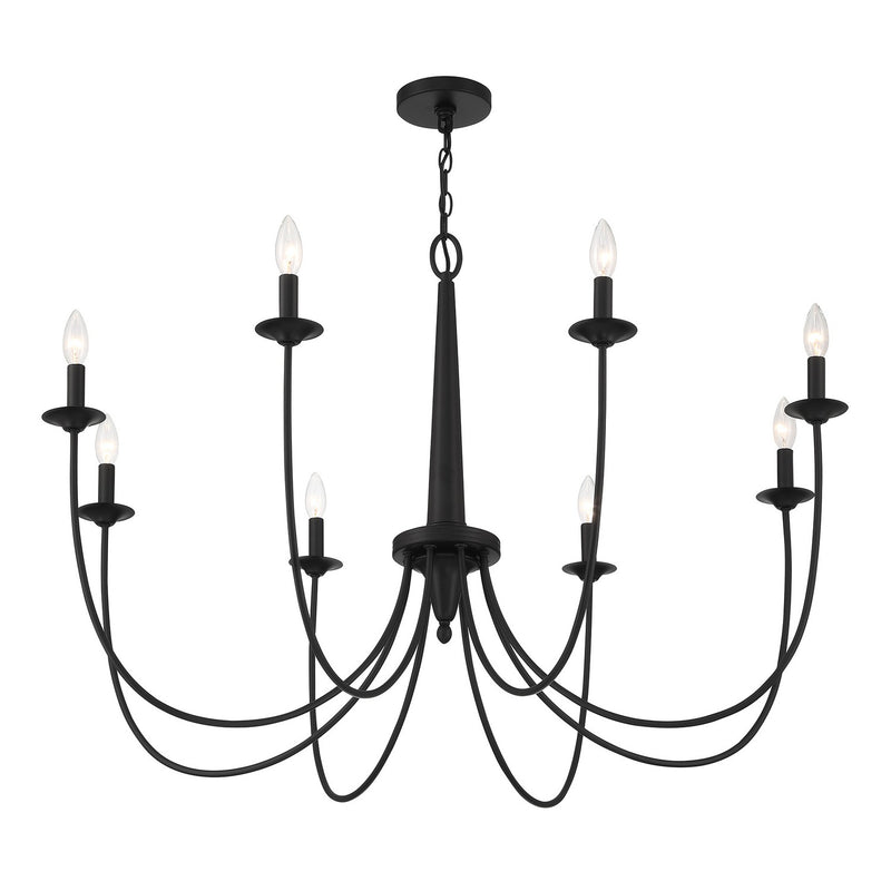 Eight Light Chandelier<br /><span style="color:#4AB0CE;">Entrega: 4-10 dias en USA</span><br /><span style="color:#4AB0CE;font-size:60%;">PREGUNTE POR ENTREGA EN PANAMA</span><br />Collection: Stonecrest<br />Finish: Matte Black