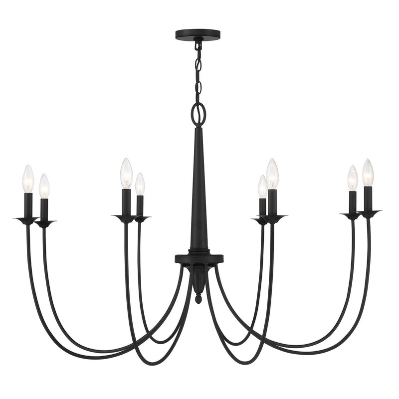 Eight Light Chandelier<br /><span style="color:#4AB0CE;">Entrega: 4-10 dias en USA</span><br /><span style="color:#4AB0CE;font-size:60%;">PREGUNTE POR ENTREGA EN PANAMA</span><br />Collection: Stonecrest<br />Finish: Matte Black