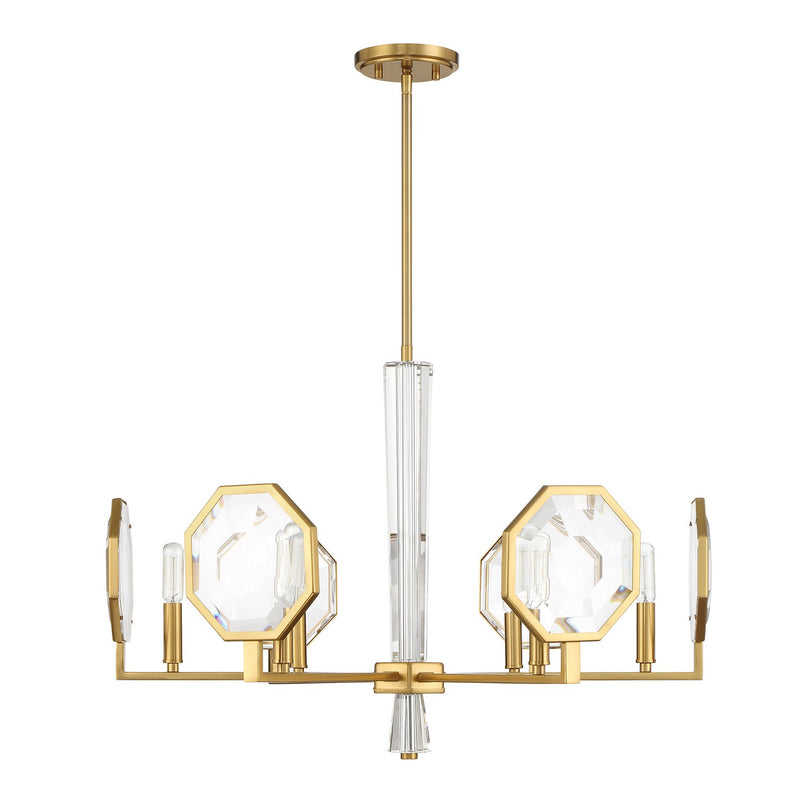 Six Light Chandelier<br /><span style="color:#4AB0CE;">Entrega: 4-10 dias en USA</span><br /><span style="color:#4AB0CE;font-size:60%;">PREGUNTE POR ENTREGA EN PANAMA</span><br />Collection: Leighton<br />Finish: Warm Brass