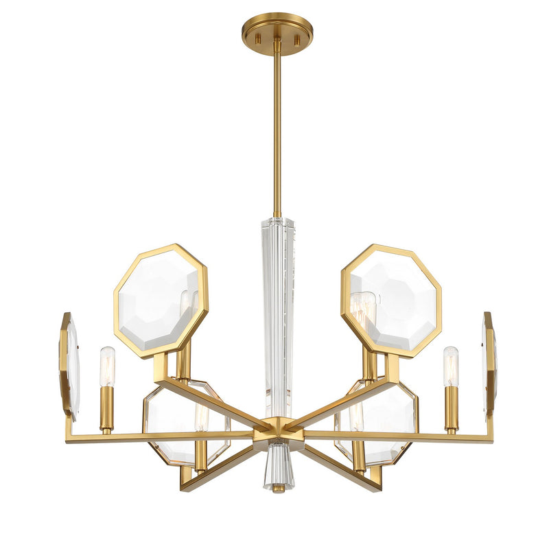 Six Light Chandelier<br /><span style="color:#4AB0CE;">Entrega: 4-10 dias en USA</span><br /><span style="color:#4AB0CE;font-size:60%;">PREGUNTE POR ENTREGA EN PANAMA</span><br />Collection: Leighton<br />Finish: Warm Brass