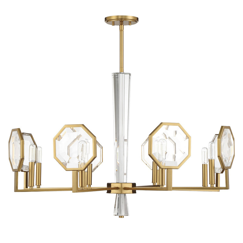 Eight Light Chandelier<br /><span style="color:#4AB0CE;">Entrega: 4-10 dias en USA</span><br /><span style="color:#4AB0CE;font-size:60%;">PREGUNTE POR ENTREGA EN PANAMA</span><br />Collection: Leighton<br />Finish: Warm Brass