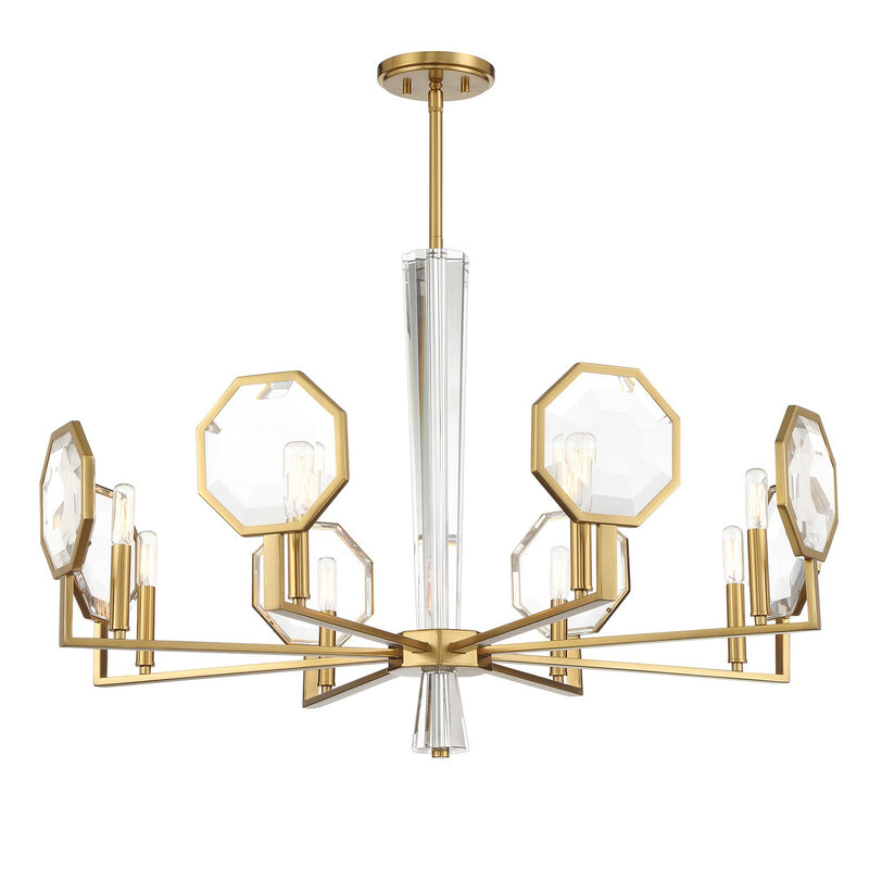 Eight Light Chandelier<br /><span style="color:#4AB0CE;">Entrega: 4-10 dias en USA</span><br /><span style="color:#4AB0CE;font-size:60%;">PREGUNTE POR ENTREGA EN PANAMA</span><br />Collection: Leighton<br />Finish: Warm Brass