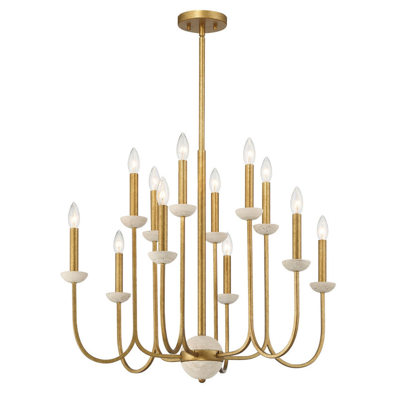 12 Light Chandelier<br /><span style="color:#4AB0CE;">Entrega: 4-10 dias en USA</span><br /><span style="color:#4AB0CE;font-size:60%;">PREGUNTE POR ENTREGA EN PANAMA</span><br />Collection: Oakhurst<br />Finish: Antique Gold