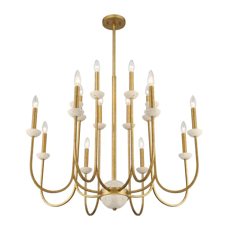 16 Light Chandelier<br /><span style="color:#4AB0CE;">Entrega: 4-10 dias en USA</span><br /><span style="color:#4AB0CE;font-size:60%;">PREGUNTE POR ENTREGA EN PANAMA</span><br />Collection: Oakhurst<br />Finish: Antique Gold
