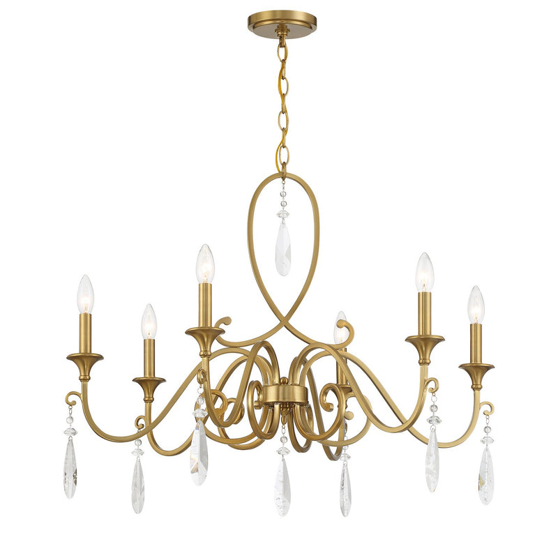 Six Light Chandelier<br /><span style="color:#4AB0CE;">Entrega: 4-10 dias en USA</span><br /><span style="color:#4AB0CE;font-size:60%;">PREGUNTE POR ENTREGA EN PANAMA</span><br />Collection: Fairchild<br />Finish: Warm Brass