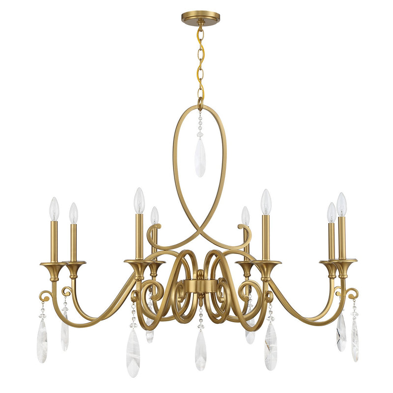 Eight Light Chandelier<br /><span style="color:#4AB0CE;">Entrega: 4-10 dias en USA</span><br /><span style="color:#4AB0CE;font-size:60%;">PREGUNTE POR ENTREGA EN PANAMA</span><br />Collection: Fairchild<br />Finish: Warm Brass