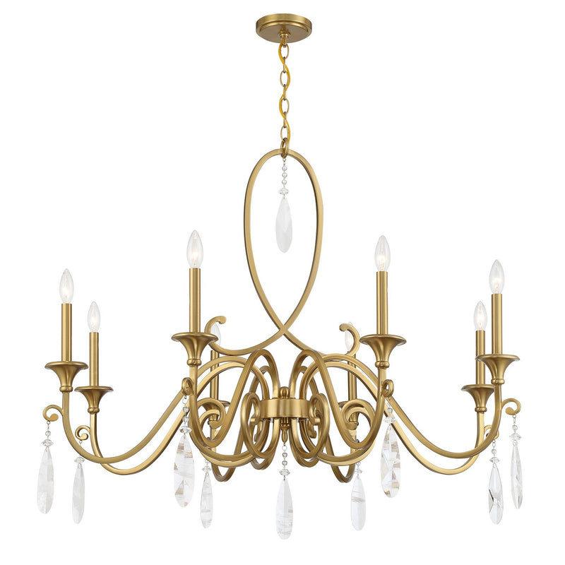 Eight Light Chandelier<br /><span style="color:#4AB0CE;">Entrega: 4-10 dias en USA</span><br /><span style="color:#4AB0CE;font-size:60%;">PREGUNTE POR ENTREGA EN PANAMA</span><br />Collection: Fairchild<br />Finish: Warm Brass
