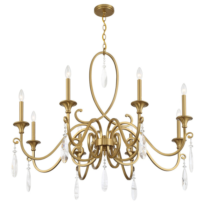 Eight Light Chandelier<br /><span style="color:#4AB0CE;">Entrega: 4-10 dias en USA</span><br /><span style="color:#4AB0CE;font-size:60%;">PREGUNTE POR ENTREGA EN PANAMA</span><br />Collection: Fairchild<br />Finish: Warm Brass