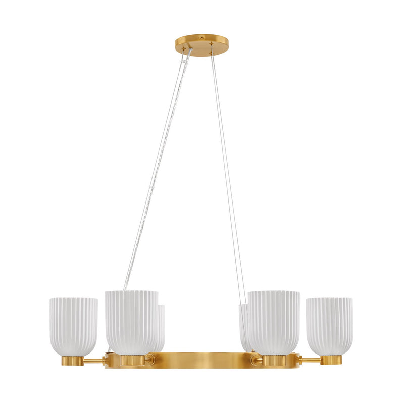 Six Light Chandelier<br /><span style="color:#4AB0CE;">Entrega: 4-10 dias en USA</span><br /><span style="color:#4AB0CE;font-size:60%;">PREGUNTE POR ENTREGA EN PANAMA</span><br />Collection: Isla Blanca<br />Finish: Warm Brass