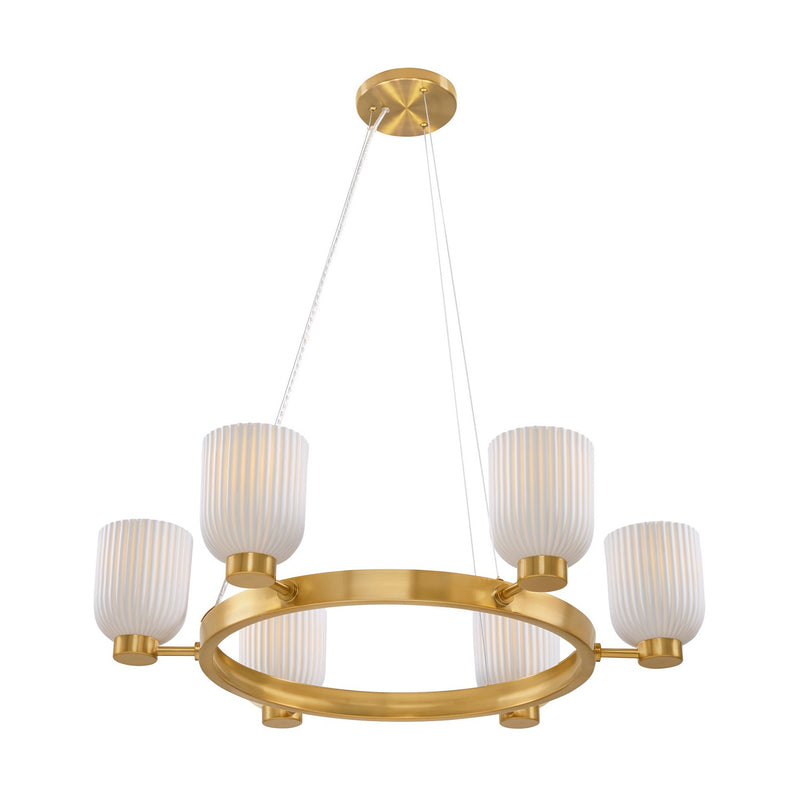 Six Light Chandelier<br /><span style="color:#4AB0CE;">Entrega: 4-10 dias en USA</span><br /><span style="color:#4AB0CE;font-size:60%;">PREGUNTE POR ENTREGA EN PANAMA</span><br />Collection: Isla Blanca<br />Finish: Warm Brass