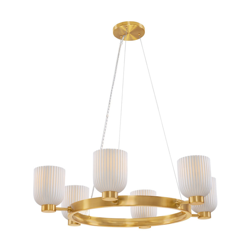 Six Light Chandelier<br /><span style="color:#4AB0CE;">Entrega: 4-10 dias en USA</span><br /><span style="color:#4AB0CE;font-size:60%;">PREGUNTE POR ENTREGA EN PANAMA</span><br />Collection: Isla Blanca<br />Finish: Warm Brass