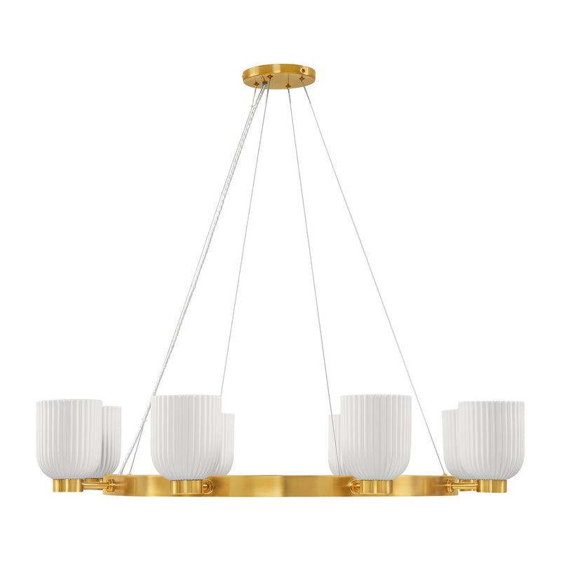 Eight Light Chandelier<br /><span style="color:#4AB0CE;">Entrega: 4-10 dias en USA</span><br /><span style="color:#4AB0CE;font-size:60%;">PREGUNTE POR ENTREGA EN PANAMA</span><br />Collection: Isla Blanca<br />Finish: Warm Brass