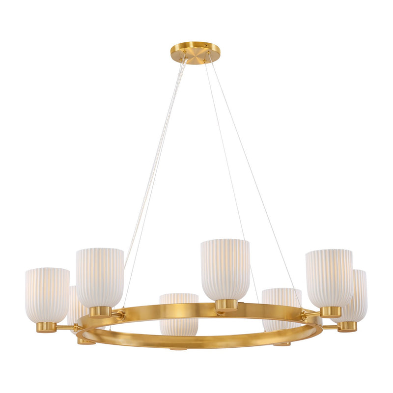 Eight Light Chandelier<br /><span style="color:#4AB0CE;">Entrega: 4-10 dias en USA</span><br /><span style="color:#4AB0CE;font-size:60%;">PREGUNTE POR ENTREGA EN PANAMA</span><br />Collection: Isla Blanca<br />Finish: Warm Brass