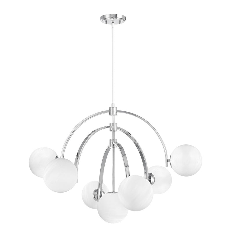 Seven Light Chandelier<br /><span style="color:#4AB0CE;">Entrega: 4-10 dias en USA</span><br /><span style="color:#4AB0CE;font-size:60%;">PREGUNTE POR ENTREGA EN PANAMA</span><br />Collection: Marias<br />Finish: Polished Chrome