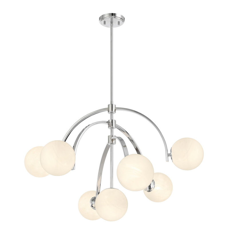 Seven Light Chandelier<br /><span style="color:#4AB0CE;">Entrega: 4-10 dias en USA</span><br /><span style="color:#4AB0CE;font-size:60%;">PREGUNTE POR ENTREGA EN PANAMA</span><br />Collection: Marias<br />Finish: Polished Chrome