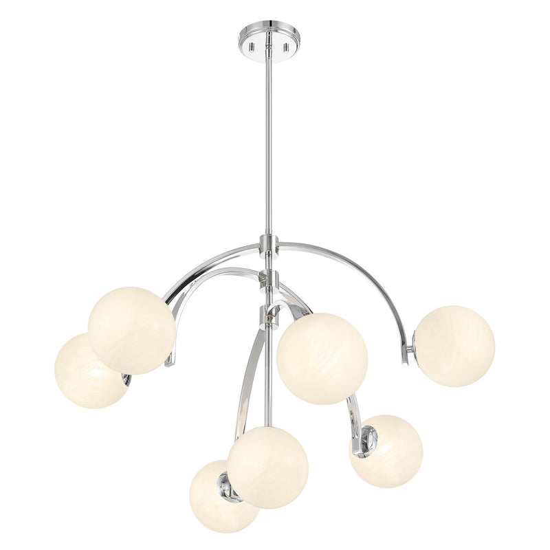 Seven Light Chandelier<br /><span style="color:#4AB0CE;">Entrega: 4-10 dias en USA</span><br /><span style="color:#4AB0CE;font-size:60%;">PREGUNTE POR ENTREGA EN PANAMA</span><br />Collection: Marias<br />Finish: Polished Chrome