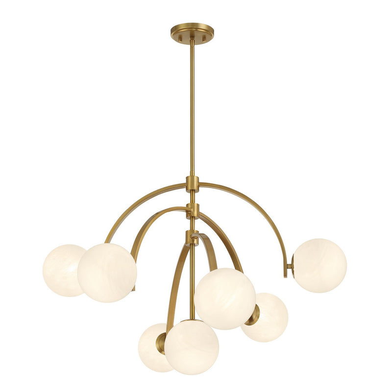 Seven Light Chandelier<br /><span style="color:#4AB0CE;">Entrega: 4-10 dias en USA</span><br /><span style="color:#4AB0CE;font-size:60%;">PREGUNTE POR ENTREGA EN PANAMA</span><br />Collection: Marias<br />Finish: Warm Brass