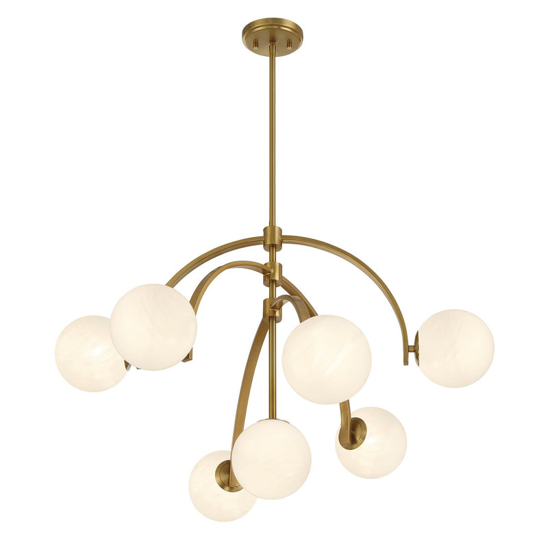 Seven Light Chandelier<br /><span style="color:#4AB0CE;">Entrega: 4-10 dias en USA</span><br /><span style="color:#4AB0CE;font-size:60%;">PREGUNTE POR ENTREGA EN PANAMA</span><br />Collection: Marias<br />Finish: Warm Brass