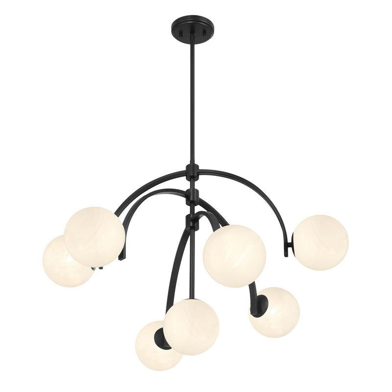 Seven Light Chandelier<br /><span style="color:#4AB0CE;">Entrega: 4-10 dias en USA</span><br /><span style="color:#4AB0CE;font-size:60%;">PREGUNTE POR ENTREGA EN PANAMA</span><br />Collection: Marias<br />Finish: Matte Black