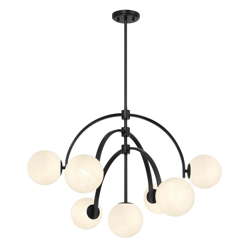 Seven Light Chandelier<br /><span style="color:#4AB0CE;">Entrega: 4-10 dias en USA</span><br /><span style="color:#4AB0CE;font-size:60%;">PREGUNTE POR ENTREGA EN PANAMA</span><br />Collection: Marias<br />Finish: Matte Black