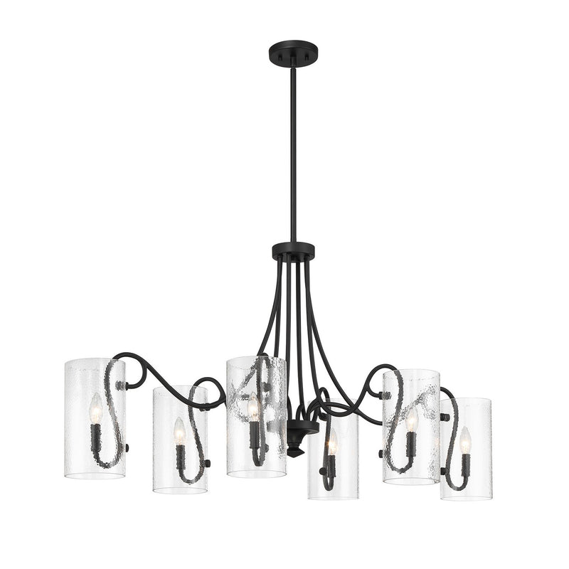 Six Light Chandelier<br /><span style="color:#4AB0CE;">Entrega: 4-10 dias en USA</span><br /><span style="color:#4AB0CE;font-size:60%;">PREGUNTE POR ENTREGA EN PANAMA</span><br />Collection: Calgary<br />Finish: Matte Black