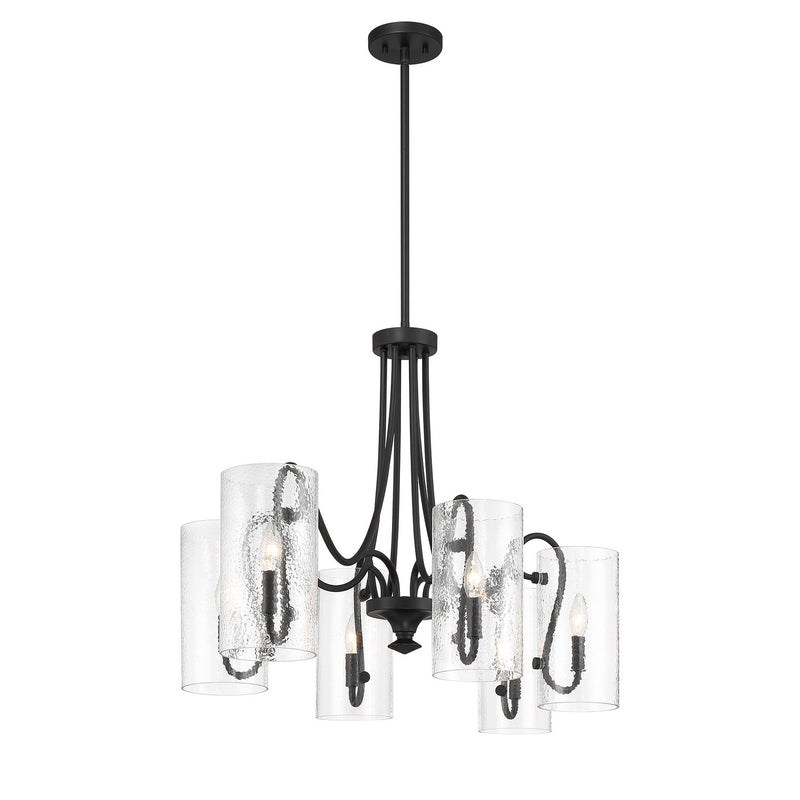 Six Light Chandelier<br /><span style="color:#4AB0CE;">Entrega: 4-10 dias en USA</span><br /><span style="color:#4AB0CE;font-size:60%;">PREGUNTE POR ENTREGA EN PANAMA</span><br />Collection: Calgary<br />Finish: Matte Black