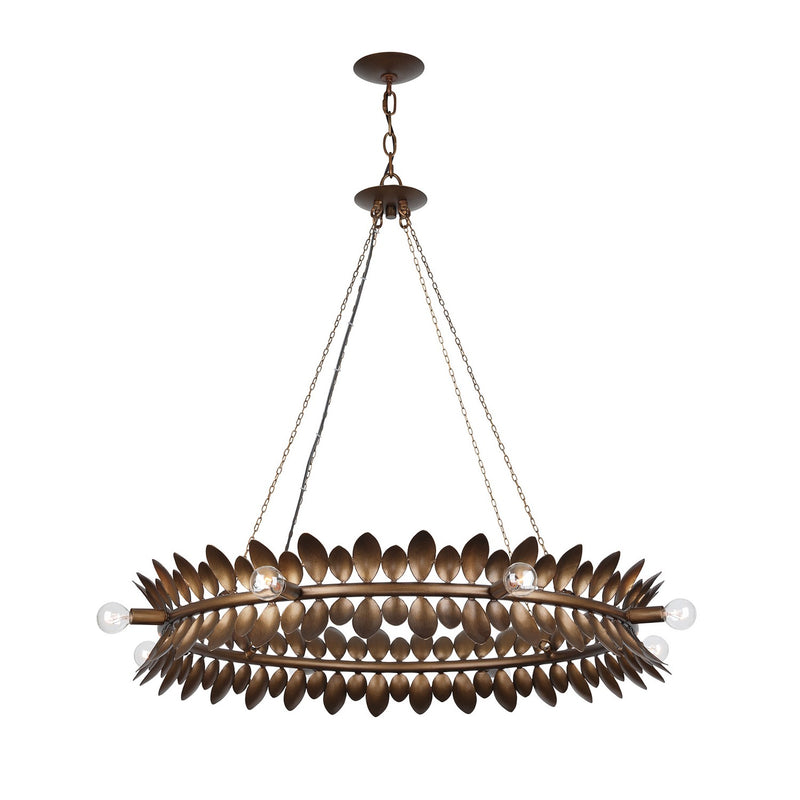 Eight Light Chandelier<br /><span style="color:#4AB0CE;">Entrega: 4-10 dias en USA</span><br /><span style="color:#4AB0CE;font-size:60%;">PREGUNTE POR ENTREGA EN PANAMA</span><br />Collection: Heiress<br />Finish: Patinated Bronze