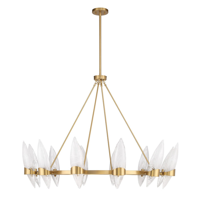 12 Light Chandelier<br /><span style="color:#4AB0CE;">Entrega: 4-10 dias en USA</span><br /><span style="color:#4AB0CE;font-size:60%;">PREGUNTE POR ENTREGA EN PANAMA</span><br />Collection: Nouvel<br />Finish: Warm Brass