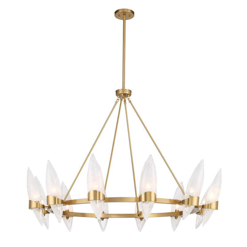 12 Light Chandelier<br /><span style="color:#4AB0CE;">Entrega: 4-10 dias en USA</span><br /><span style="color:#4AB0CE;font-size:60%;">PREGUNTE POR ENTREGA EN PANAMA</span><br />Collection: Nouvel<br />Finish: Warm Brass