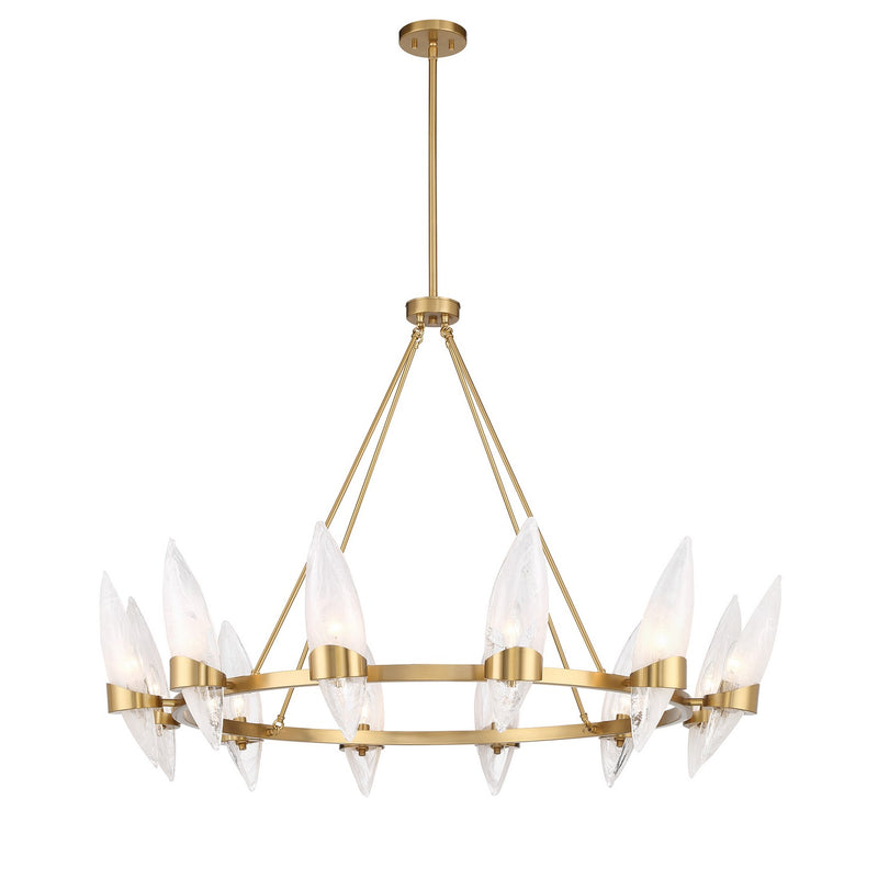 12 Light Chandelier<br /><span style="color:#4AB0CE;">Entrega: 4-10 dias en USA</span><br /><span style="color:#4AB0CE;font-size:60%;">PREGUNTE POR ENTREGA EN PANAMA</span><br />Collection: Nouvel<br />Finish: Warm Brass