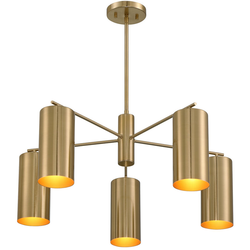 Five Light Chandelier<br /><span style="color:#4AB0CE;">Entrega: 4-10 dias en USA</span><br /><span style="color:#4AB0CE;font-size:60%;">PREGUNTE POR ENTREGA EN PANAMA</span><br />Collection: Lio<br />Finish: Noble Brass