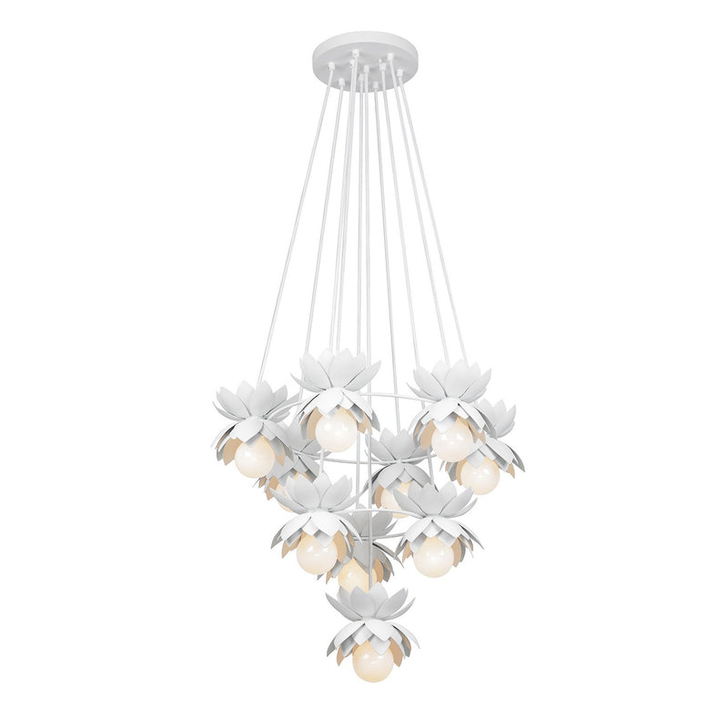 Ten Light Chandelier<br /><span style="color:#4AB0CE;">Entrega: 4-10 dias en USA</span><br /><span style="color:#4AB0CE;font-size:60%;">PREGUNTE POR ENTREGA EN PANAMA</span><br />Collection: Pacha<br />Finish: White Cashmere