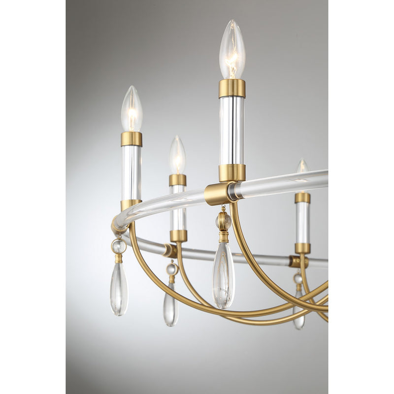 Savoy House - 1-7712-10-195 - Ten Light Chandelier - Mayfair - Warm Brass and Chrome