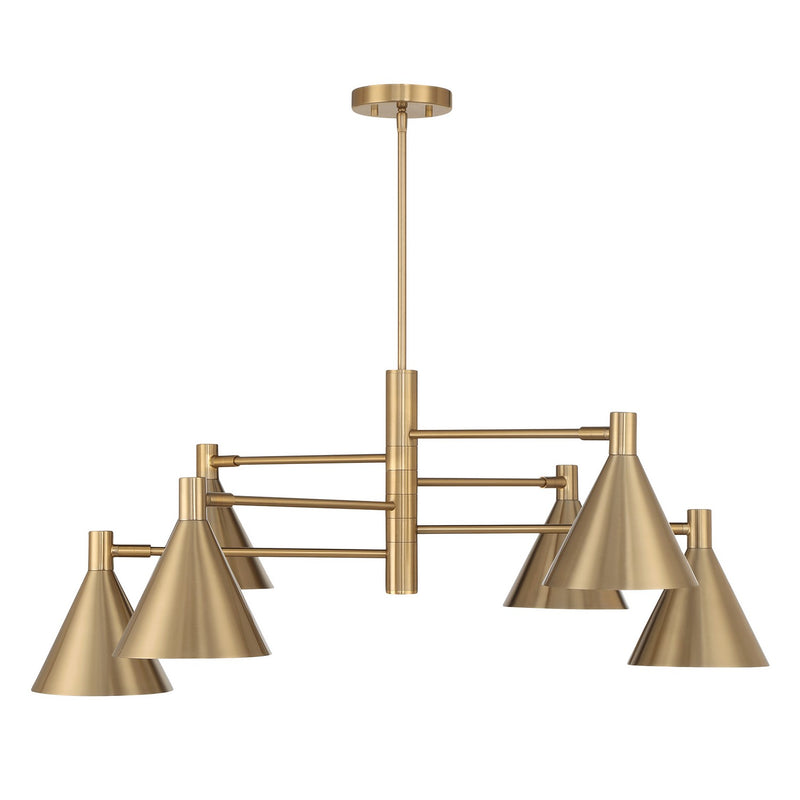 Six Light Chandelier<br /><span style="color:#4AB0CE;">Entrega: 4-10 dias en USA</span><br /><span style="color:#4AB0CE;font-size:60%;">PREGUNTE POR ENTREGA EN PANAMA</span><br />Collection: Pharos<br />Finish: Noble Brass