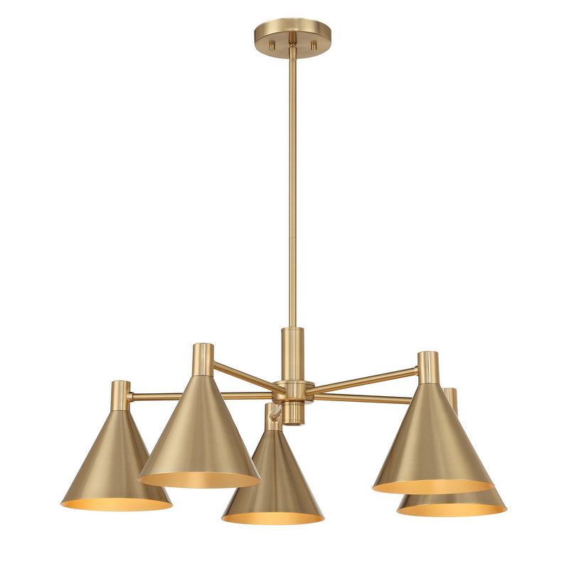 Five Light Chandelier<br /><span style="color:#4AB0CE;">Entrega: 4-10 dias en USA</span><br /><span style="color:#4AB0CE;font-size:60%;">PREGUNTE POR ENTREGA EN PANAMA</span><br />Collection: Pharos<br />Finish: Noble Brass