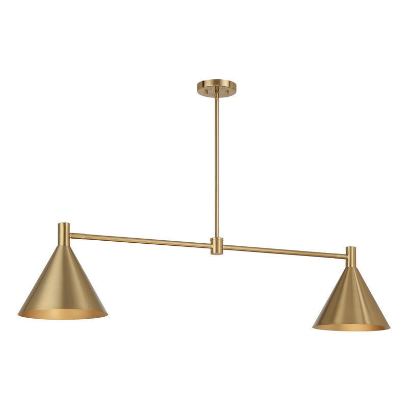 Two Light Linear Chandelier<br /><span style="color:#4AB0CE;">Entrega: 4-10 dias en USA</span><br /><span style="color:#4AB0CE;font-size:60%;">PREGUNTE POR ENTREGA EN PANAMA</span><br />Collection: Pharos<br />Finish: Noble Brass