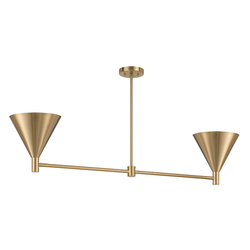 Two Light Linear Chandelier<br /><span style="color:#4AB0CE;">Entrega: 4-10 dias en USA</span><br /><span style="color:#4AB0CE;font-size:60%;">PREGUNTE POR ENTREGA EN PANAMA</span><br />Collection: Pharos<br />Finish: Noble Brass