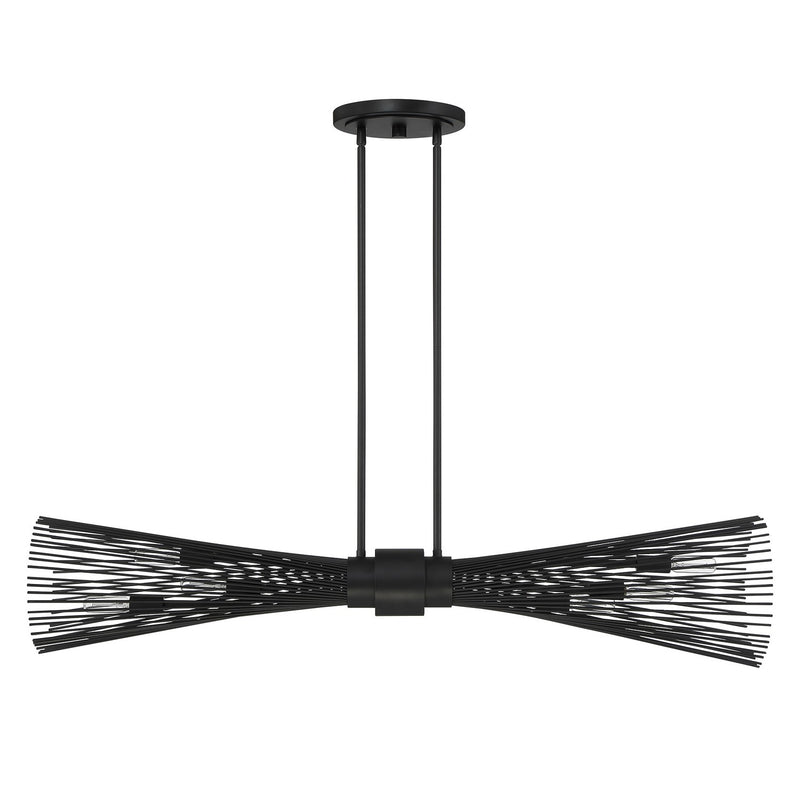 Six Light Linear Chandelier<br /><span style="color:#4AB0CE;">Entrega: 4-10 dias en USA</span><br /><span style="color:#4AB0CE;font-size:60%;">PREGUNTE POR ENTREGA EN PANAMA</span><br />Collection: Longfellow<br />Finish: Matte Black