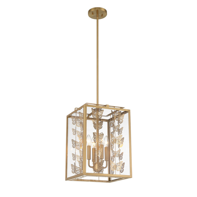 Four Light Pendant<br /><span style="color:#4AB0CE;">Entrega: 4-10 dias en USA</span><br /><span style="color:#4AB0CE;font-size:60%;">PREGUNTE POR ENTREGA EN PANAMA</span><br />Collection: Birch<br />Finish: Warm Brass