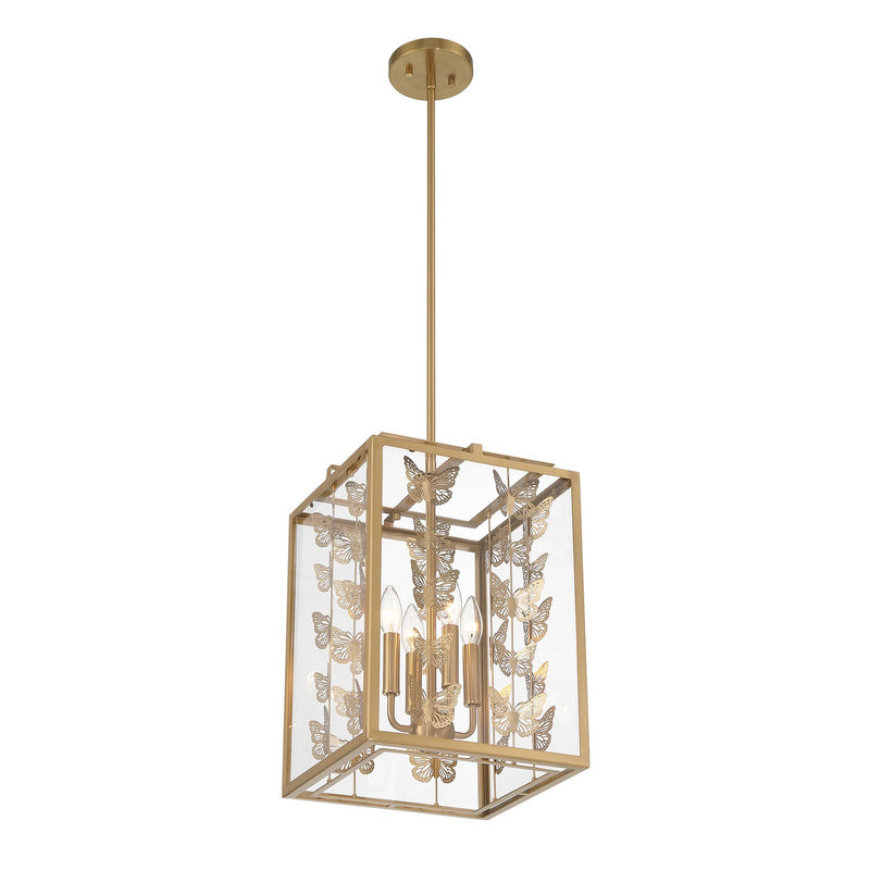 Four Light Pendant<br /><span style="color:#4AB0CE;">Entrega: 4-10 dias en USA</span><br /><span style="color:#4AB0CE;font-size:60%;">PREGUNTE POR ENTREGA EN PANAMA</span><br />Collection: Birch<br />Finish: Warm Brass