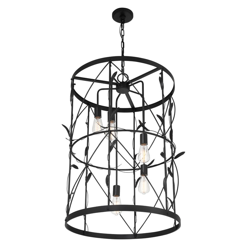 Five Light Pendant<br /><span style="color:#4AB0CE;">Entrega: 4-10 dias en USA</span><br /><span style="color:#4AB0CE;font-size:60%;">PREGUNTE POR ENTREGA EN PANAMA</span><br />Collection: Lexington<br />Finish: Matte Black