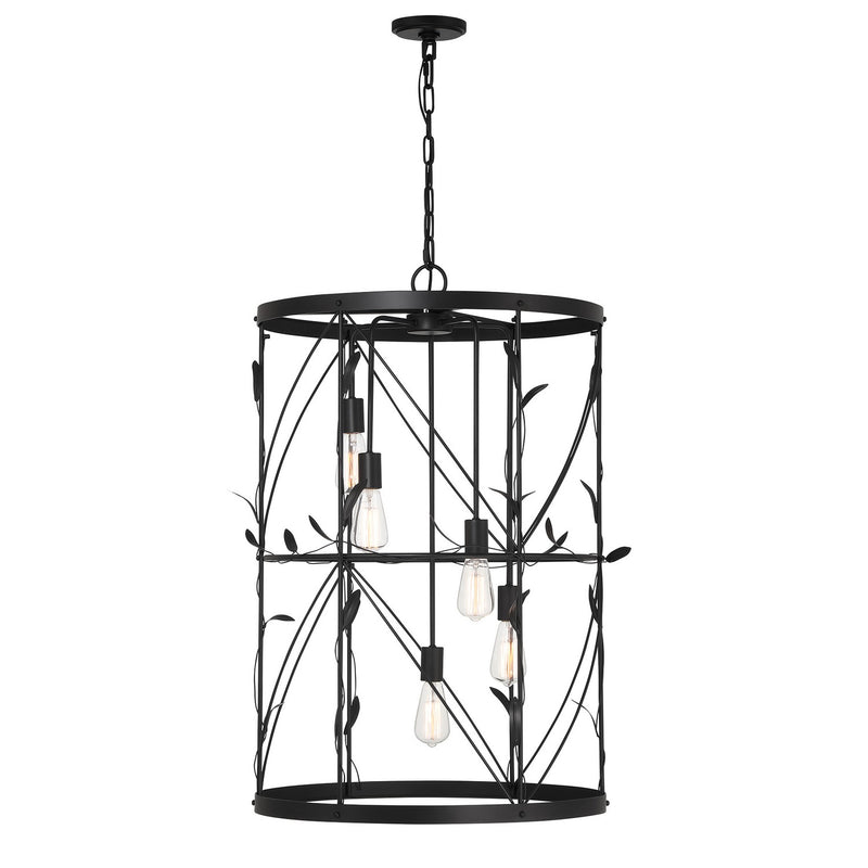 Five Light Pendant<br /><span style="color:#4AB0CE;">Entrega: 4-10 dias en USA</span><br /><span style="color:#4AB0CE;font-size:60%;">PREGUNTE POR ENTREGA EN PANAMA</span><br />Collection: Lexington<br />Finish: Matte Black