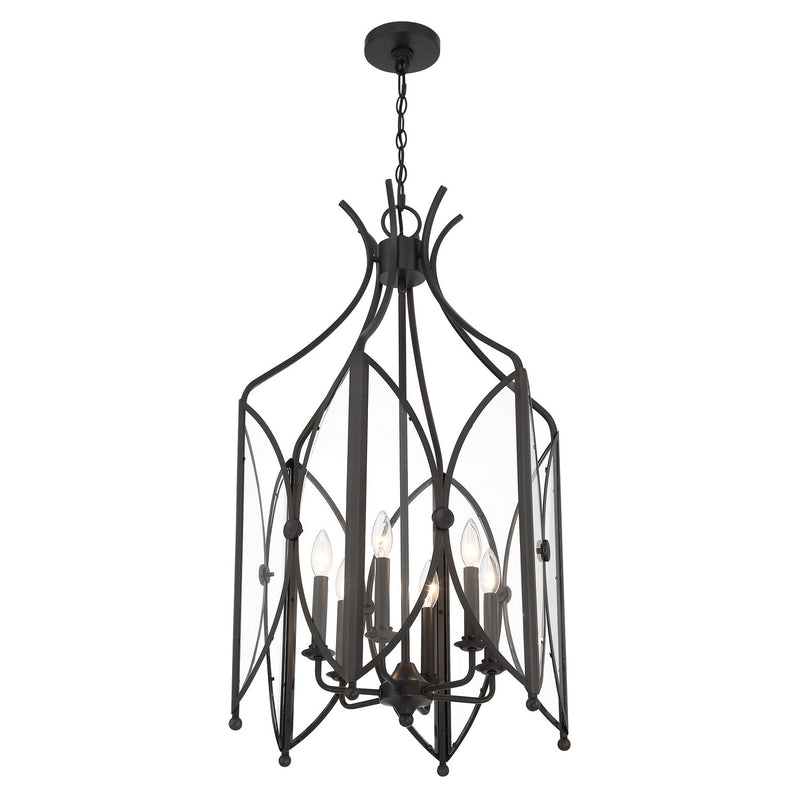 Six Light Pendant<br /><span style="color:#4AB0CE;">Entrega: 4-10 dias en USA</span><br /><span style="color:#4AB0CE;font-size:60%;">PREGUNTE POR ENTREGA EN PANAMA</span><br />Collection: Enclave<br />Finish: Black Tourmaline