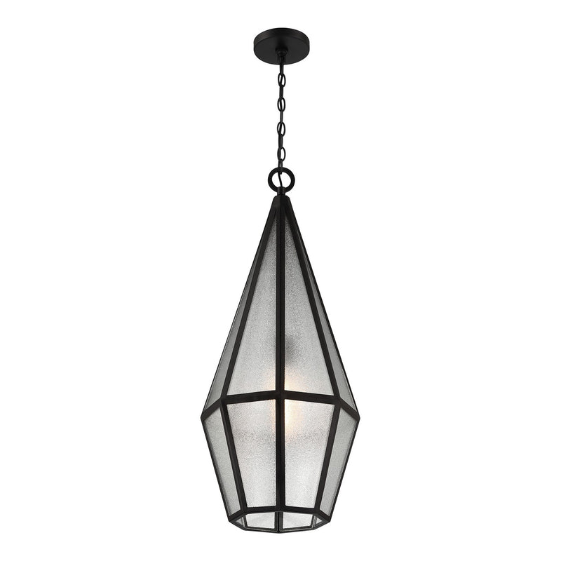 One Light Outdoor Hanging Lantern<br /><span style="color:#4AB0CE;">Entrega: 4-10 dias en USA</span><br /><span style="color:#4AB0CE;font-size:60%;">PREGUNTE POR ENTREGA EN PANAMA</span><br />Collection: Peninsula<br />Finish: Matte Black