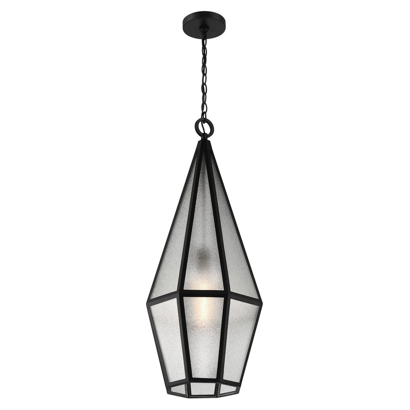 One Light Outdoor Hanging Lantern<br /><span style="color:#4AB0CE;">Entrega: 4-10 dias en USA</span><br /><span style="color:#4AB0CE;font-size:60%;">PREGUNTE POR ENTREGA EN PANAMA</span><br />Collection: Peninsula<br />Finish: Matte Black