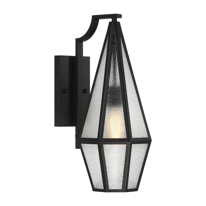 One Light Outdoor Wall Lantern<br /><span style="color:#4AB0CE;">Entrega: 4-10 dias en USA</span><br /><span style="color:#4AB0CE;font-size:60%;">PREGUNTE POR ENTREGA EN PANAMA</span><br />Collection: Peninsula<br />Finish: Matte Black