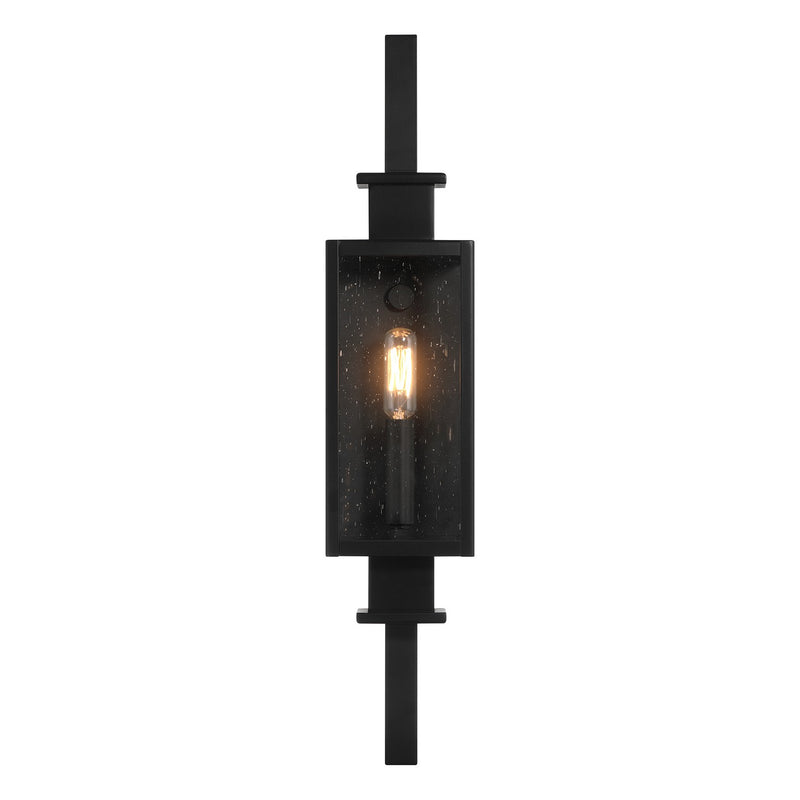 One Light Outdoor Wall Lantern<br /><span style="color:#4AB0CE;">Entrega: 4-10 dias en USA</span><br /><span style="color:#4AB0CE;font-size:60%;">PREGUNTE POR ENTREGA EN PANAMA</span><br />Collection: Ascott<br />Finish: Matte Black