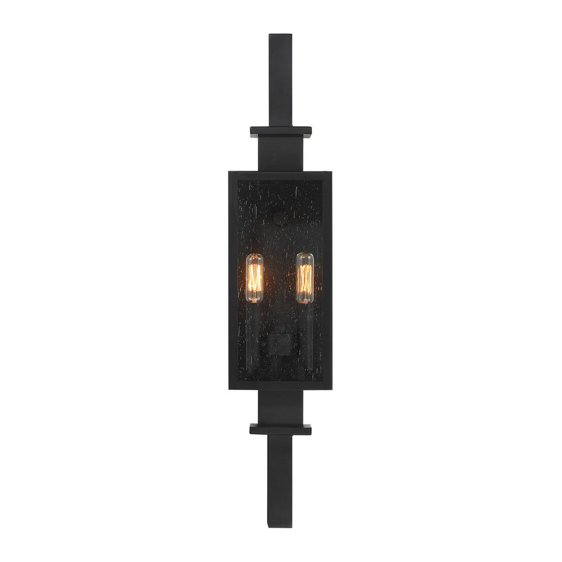 Two Light Outdoor Wall Lantern<br /><span style="color:#4AB0CE;">Entrega: 4-10 dias en USA</span><br /><span style="color:#4AB0CE;font-size:60%;">PREGUNTE POR ENTREGA EN PANAMA</span><br />Collection: Ascott<br />Finish: Matte Black