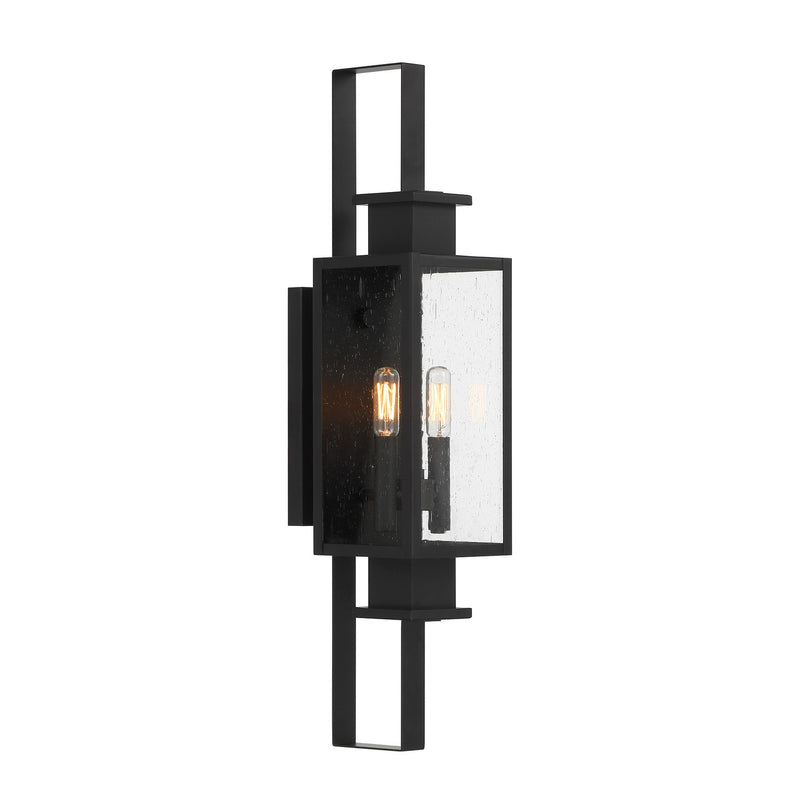 Two Light Outdoor Wall Lantern<br /><span style="color:#4AB0CE;">Entrega: 4-10 dias en USA</span><br /><span style="color:#4AB0CE;font-size:60%;">PREGUNTE POR ENTREGA EN PANAMA</span><br />Collection: Ascott<br />Finish: Matte Black